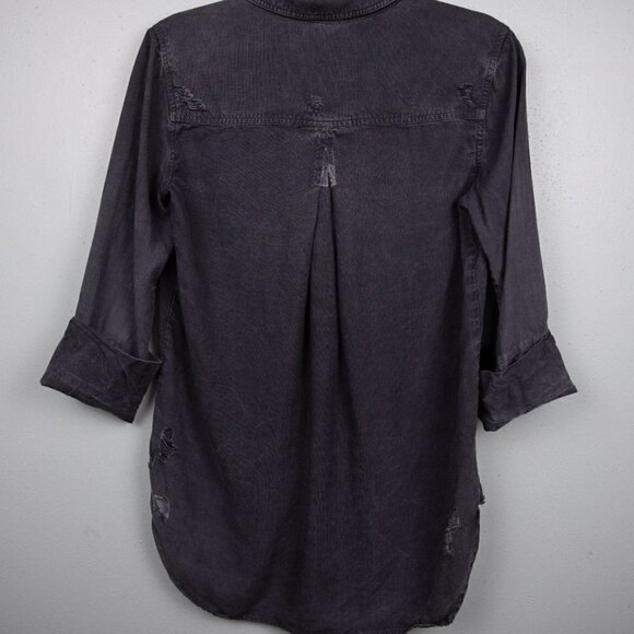 Cloth & Stone charcoal distressed button down shirt-XS - Picture 4 of 4